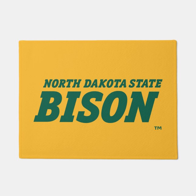 North Dakota State Bison Word Mark Doormat (Front)