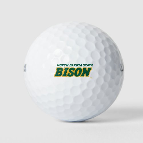 North Dakota State Bison Word Mark Golf Balls