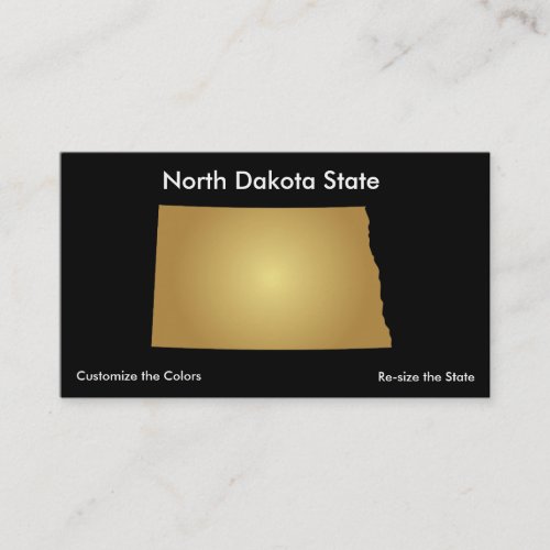 North Dakota State Business Card Metallic Gold