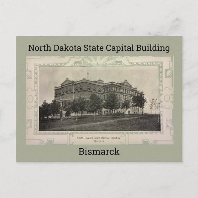 North Dakota State Capital Building 1908 Postcard (Front)