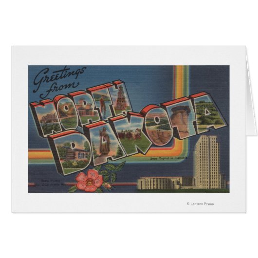 North Dakota (State Capital/Flower) Cards (Front Horizontal)