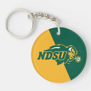 North Dakota State Color Block Distressed Keychain