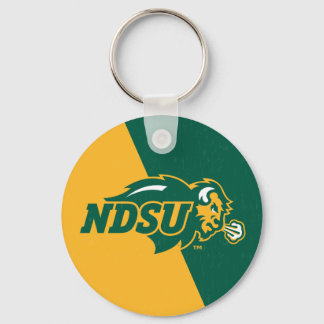 North Dakota State Color Block Distressed Keychain