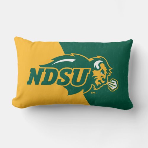 North Dakota State Color Block Distressed Lumbar Pillow