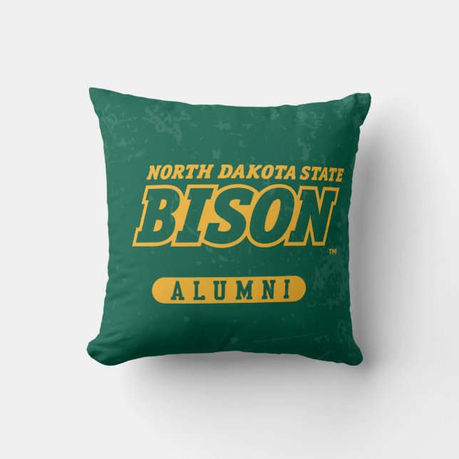 North Dakota State Distressed Throw Pillow (Front)