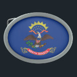 North Dakota State Flag Belt Buckle<br><div class="desc">Patriotic North Dakota state flag.</div>