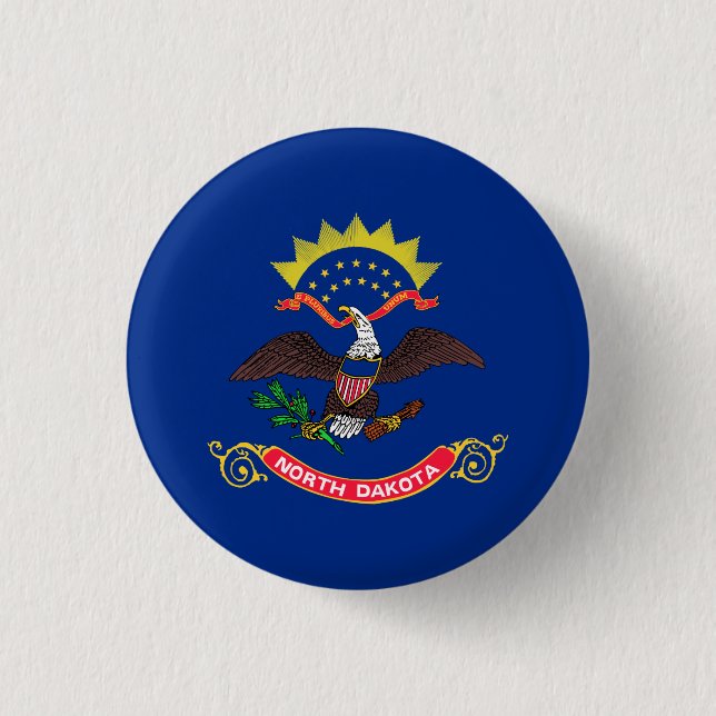 North Dakota State Flag Button (Front)