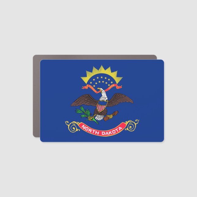 North Dakota State Flag Car Magnet (Front)