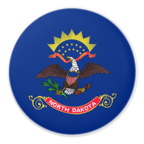 North Dakota State Flag Ceramic Knob