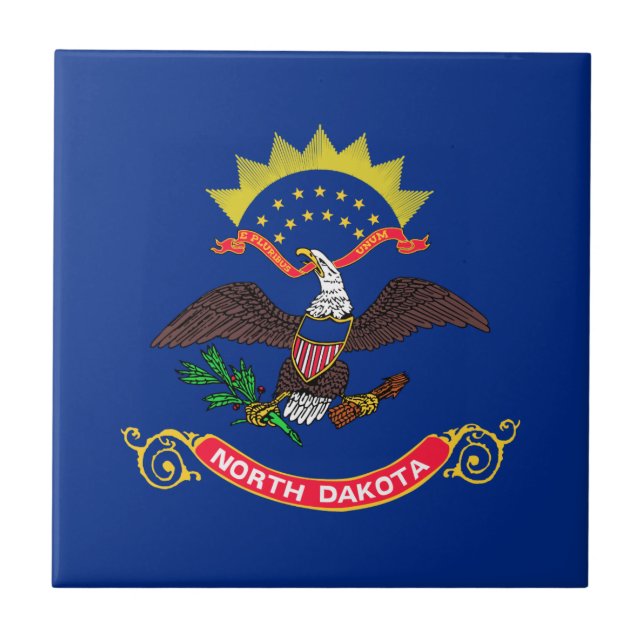 North Dakota State Flag Ceramic Tile (Front)