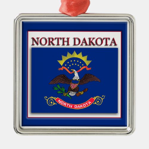 North Dakota State Flag Christmas Ornament
