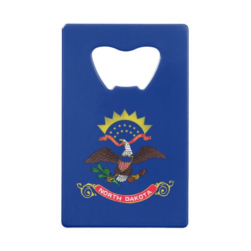 North Dakota State Flag Credit Card Bottle Opener