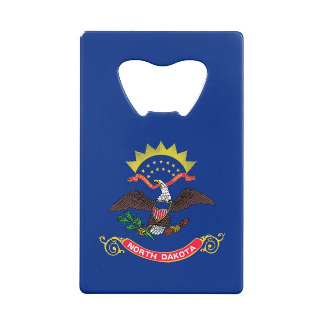 North Dakota State Flag Credit Card Bottle Opener (Front)