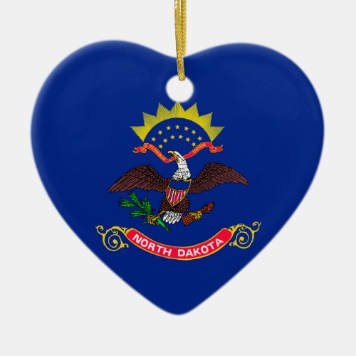 North Dakota State Flag Design Ceramic Ornament