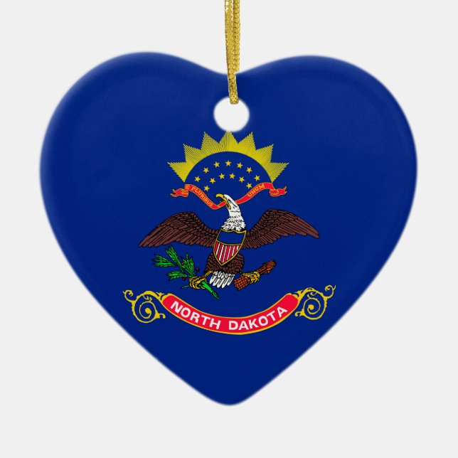 North Dakota State Flag Design Ceramic Ornament (Front)