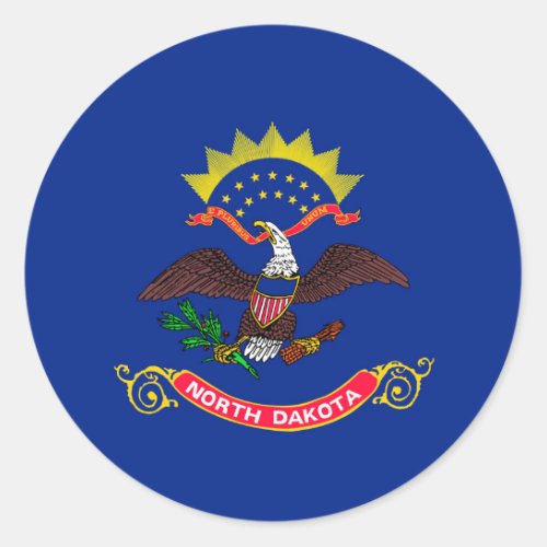 North Dakota State Flag Design Classic Round Sticker