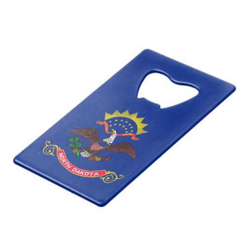 North Dakota State Flag Design Credit Card Bottle Opener