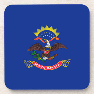 North Dakota State Flag Design Decor Drink Coaster