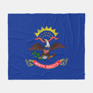 North Dakota State Flag Design Fleece Blanket