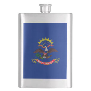 North Dakota State Flag Design Hip Flask