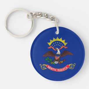 North Dakota State Flag Design Keychain