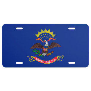North Dakota State Flag Design License Plate