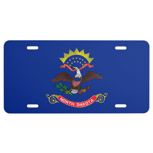 North Dakota State Flag Design License Plate (Front)