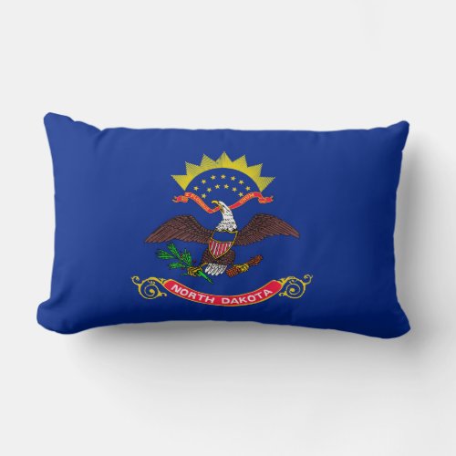 North Dakota State Flag Design Lumbar Pillow