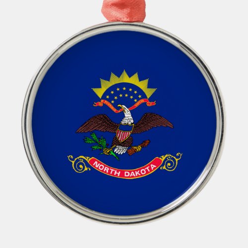 North Dakota State Flag Design Metal Ornament