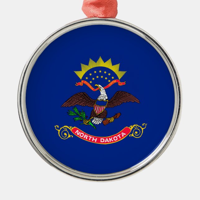 North Dakota State Flag Design Metal Ornament (Front)