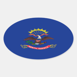 North Dakota State Flag Design Oval Sticker