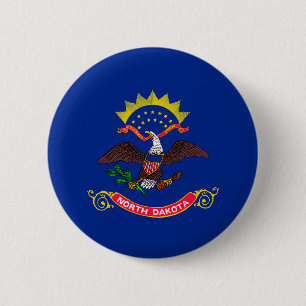 North Dakota State Flag Design Pinback Button