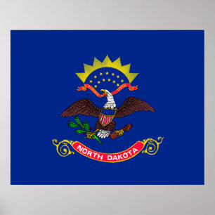 North Dakota State Flag Design Poster