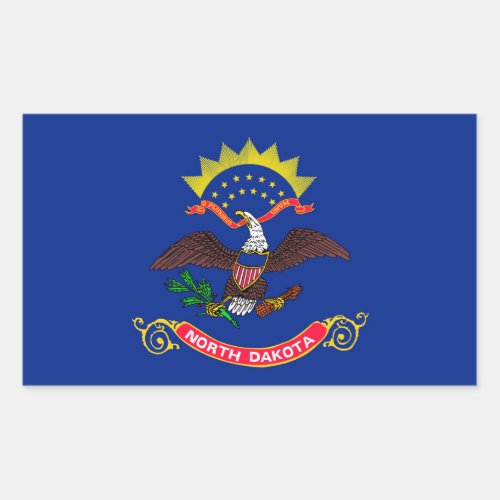 North Dakota State Flag Design Rectangular Sticker