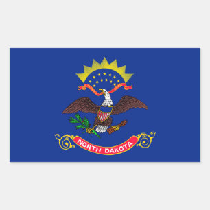 North Dakota State Flag Design Rectangular Sticker