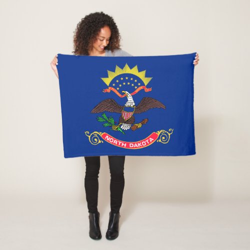 North Dakota State Flag Fleece Blanket