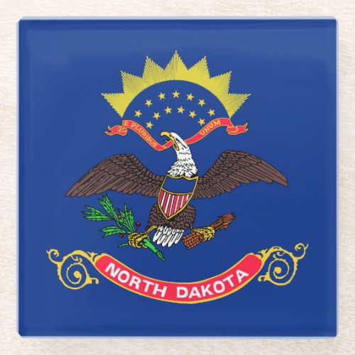 North Dakota State Flag Glass Coaster