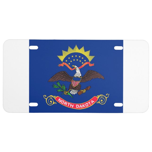 North Dakota state flag License Plate (Front)