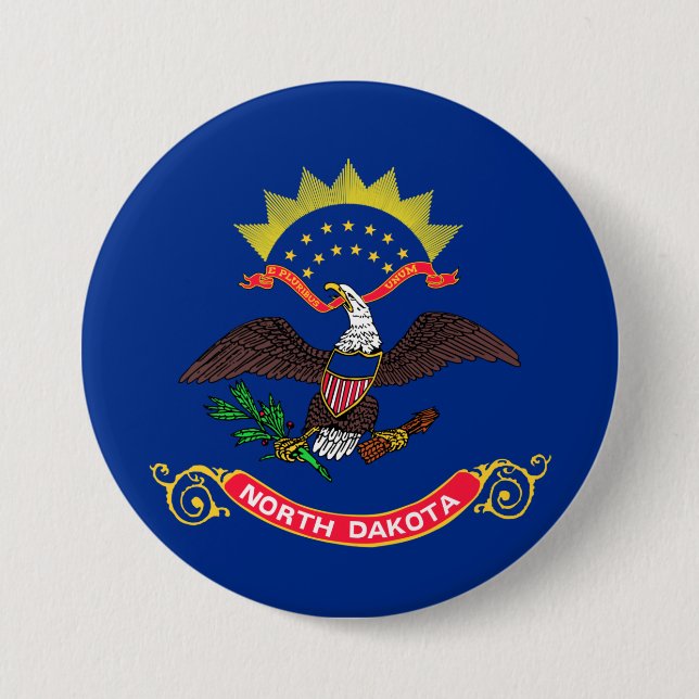 North Dakota State Flag (North Dakotan) Button (Front)