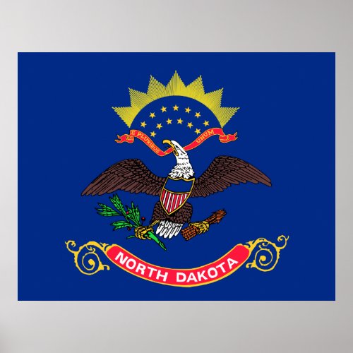 North Dakota State Flag North Dakotan Poster