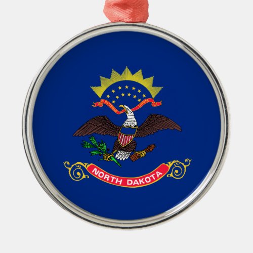 North Dakota State Flag North Dakotan US State Metal Ornament