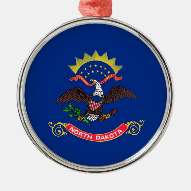 North Dakota State Flag (North Dakotan) (US State) Metal Ornament (Front)