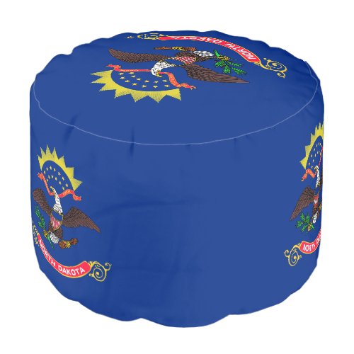 North Dakota State Flag Pouf