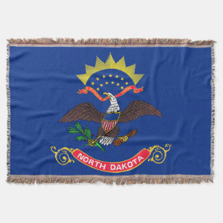 North Dakota State Flag Print Patriotic Throw Blanket