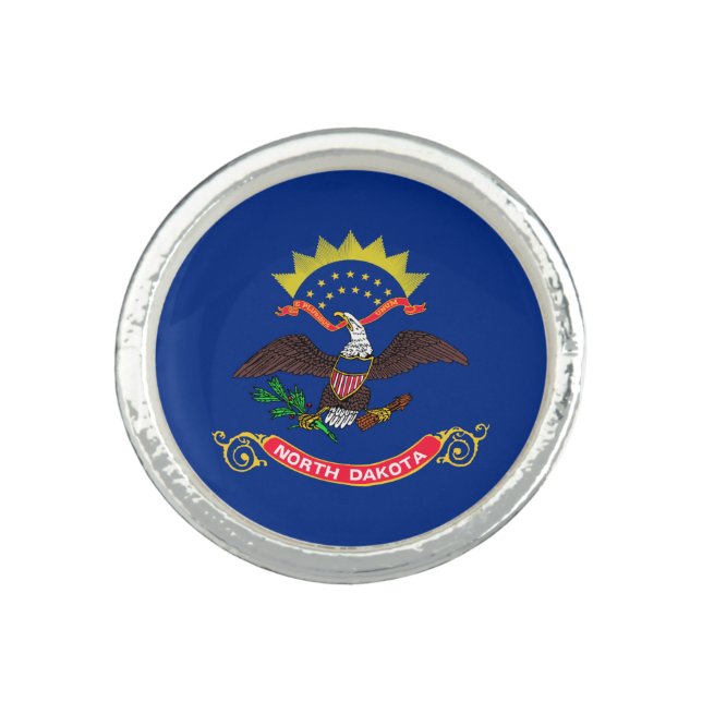 North Dakota State Flag Ring (Front)