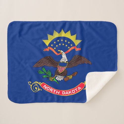 North Dakota State Flag Sherpa Blanket
