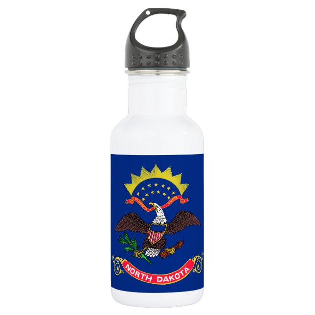 North Dakota State Flag Stainless Steel Water Bottle (Front)