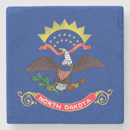 North Dakota State Flag Stone Coaster