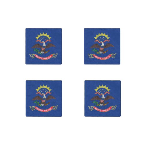 North Dakota State Flag Stone Magnet