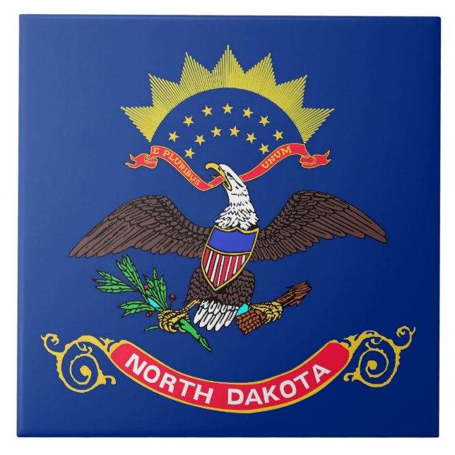 North Dakota State Flag Tile (Front)
